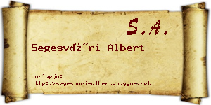 Segesvári Albert névjegykártya