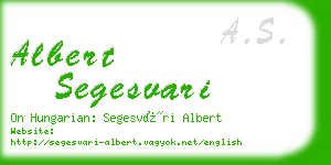 albert segesvari business card